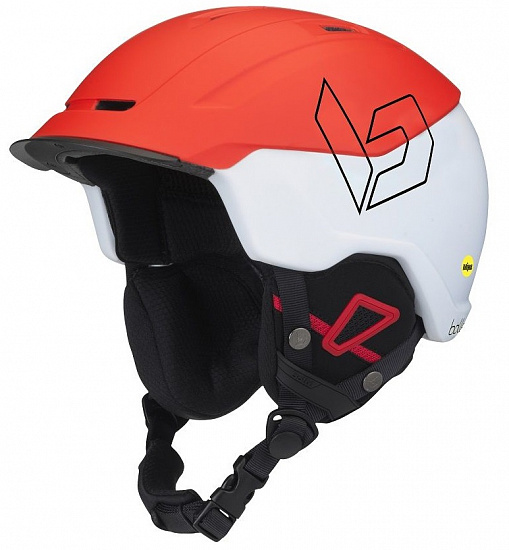 Горнолыжный шлем Bolle Instinct Mips Matte White Red - Фото 1 большая