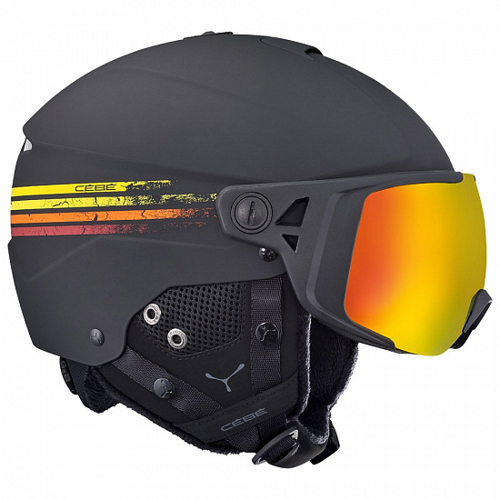 Горнолыжный шлем Cebe Element Visor Matt Black Racing Lines Mirror 1-3 - Фото 2 большая