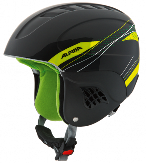 Горнолыжный шлем детский Alpina Carat Black Green - Фото 1 большая