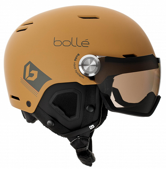 Горнолыжный шлем Bolle Might Visor Matte Sand W Brown Silver Lens Cat2