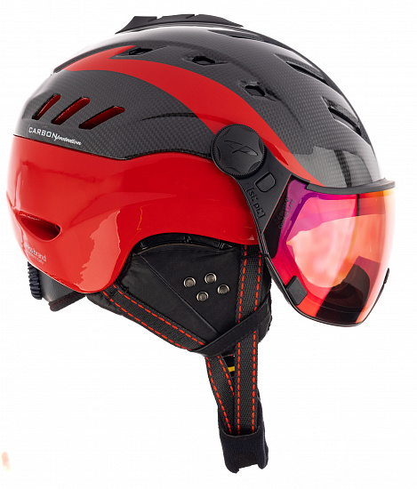 Горнолыжный шлем CP Camurai Carbon Shiny/Red Shiny/Dl Vario Pol Red Mirror - Фото 1 большая