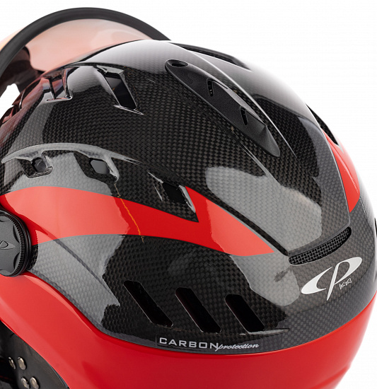 Горнолыжный шлем CP Camurai Carbon Shiny/Red Shiny/Dl Vario Pol Red Mirror - Фото 4 большая