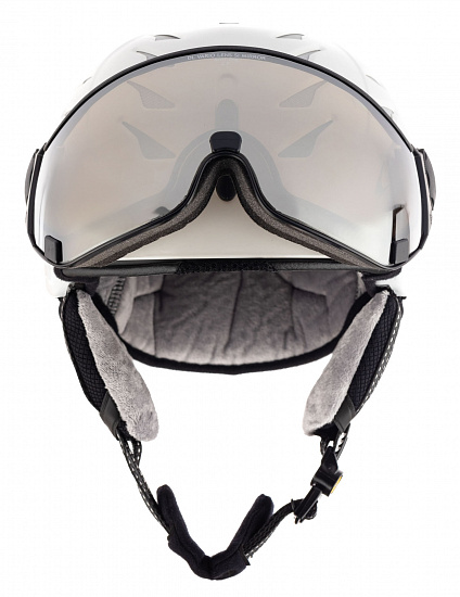 Горнолыжный шлем CP Cuma White Shiny/White Shiny/Dl Vario Silver Mirror - Фото 2 большая
