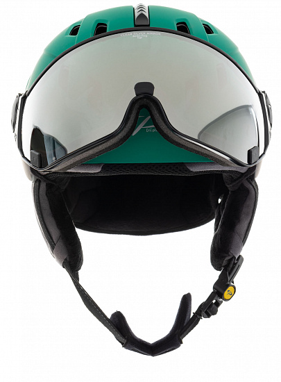 Горнолыжный шлем CP Corao + Green S.T./Black S.T./Clear Silver Mirror - Фото 2 большая