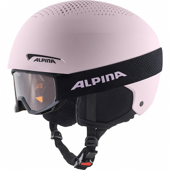 Горнолыжный шлем детский Alpina Zupo Set (+Piney) Light Rose Matt  - Фото 1 большая