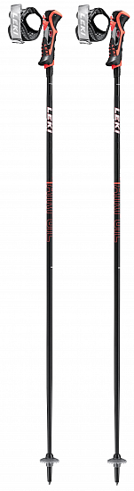 Горнолыжные палки Leki Airfoil 3D Black/Fluorescent Red/White - Фото 1 большая