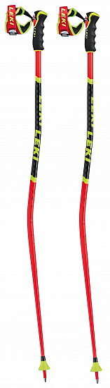 Горнолыжные палки Leki WCR GS Carbon 3D Fluorescent Red/Black/Neonyellow - Фото 1 большая