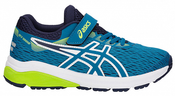 Кроссовки детские ASICS Gt-1000 7 Ps Race Blue/Neon Lime - Фото 1 большая