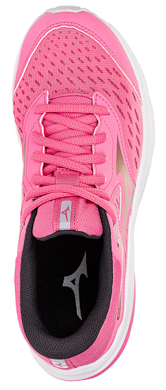 Кроссовки детские Mizuno Wave Rider 24 Jr роз/роз.зол/т.сер - Фото 2 большая