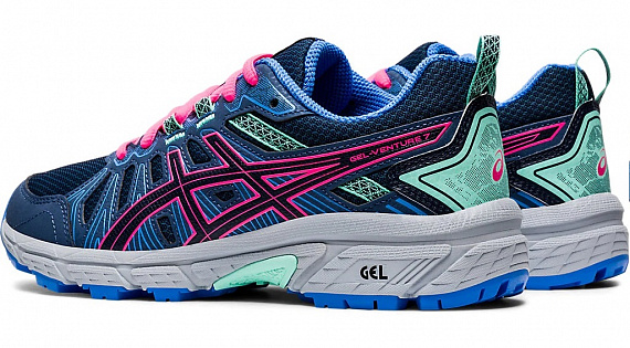 Кроссовки детские ASICS GEL-Venture 7 GS Peacoat/Hot Pink - Фото 6 большая
