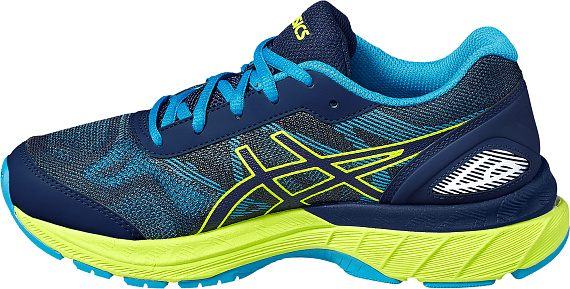 Кроссовки детские ASICS Gel-Nimbus 19 GS Темно Синий/Желтый/Голубой - Фото 2 большая