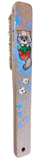 Щетка для зацепов Boulder Monsters 110326 Котик с клубникой - Фото 1 большая