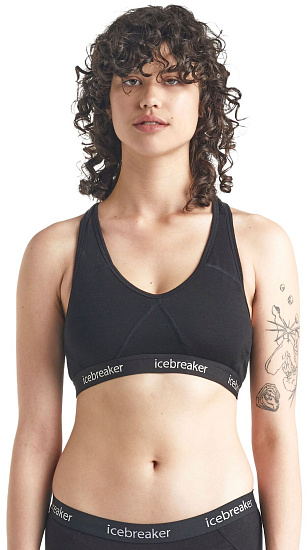 Топ женский Icebreaker Sprite Racerback Bra Black/Black - Фото 2 большая