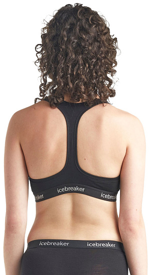 Топ женский Icebreaker Sprite Racerback Bra Black/Black - Фото 3 большая