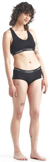 Топ женский Icebreaker Sprite Racerback Bra Black/Black - Фото 5 большая