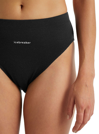 Трусы женские Icebreaker Queens High Cut Brief Black - Фото 2 большая