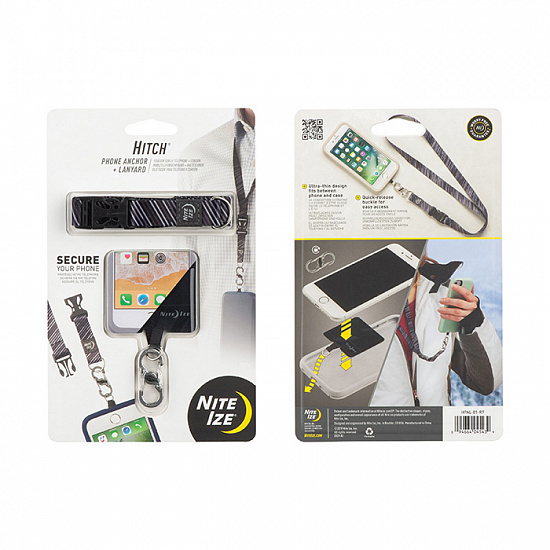 Фиксатор для телефона Nite Ize Hitch Phone Anchor+Lanyard Black - Фото 1 большая