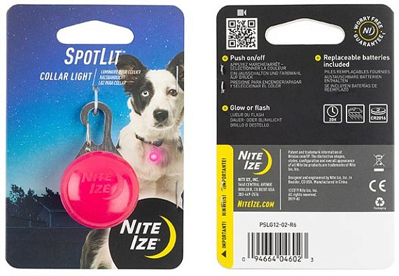Светодиодный брелок Nite Ize SpotLit Collar Light Розовый - Фото 1 большая