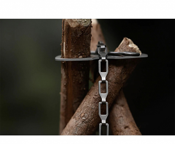 Диск с цепочкой Naturehike Tripod Hanger Titanium - Фото 8 большая