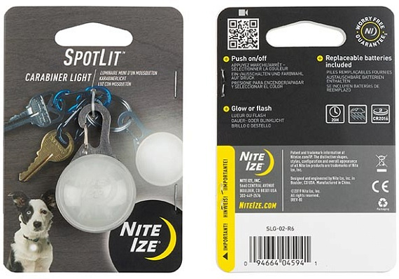 Светодиодный брелок NiteIze SpotLit™ Carabiner Light White - Фото 1 большая