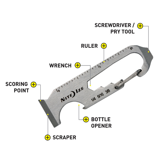 Карманный инструмент Nite Ize DoohicKey 6x Key Tool - Фото 3 большая