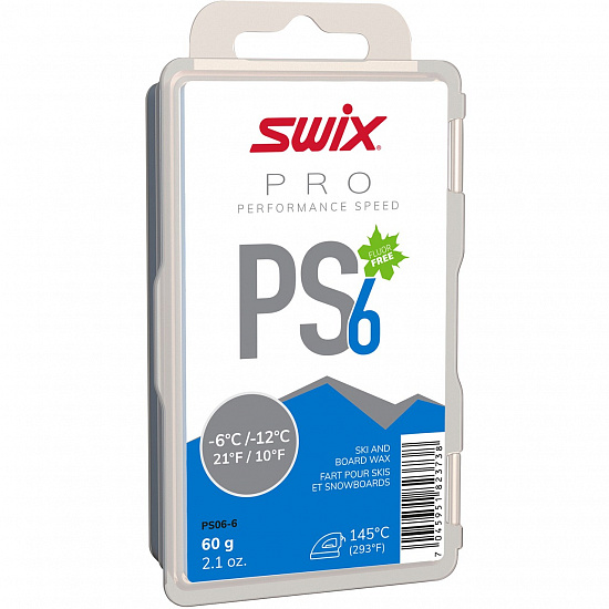 Парафин Swix PS06 Blue -6°C/-12°C 60г - Фото 1 большая