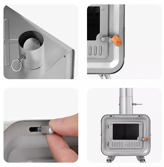 Печка Naturehike Wood Stove Titanium - Фото 2 большая
