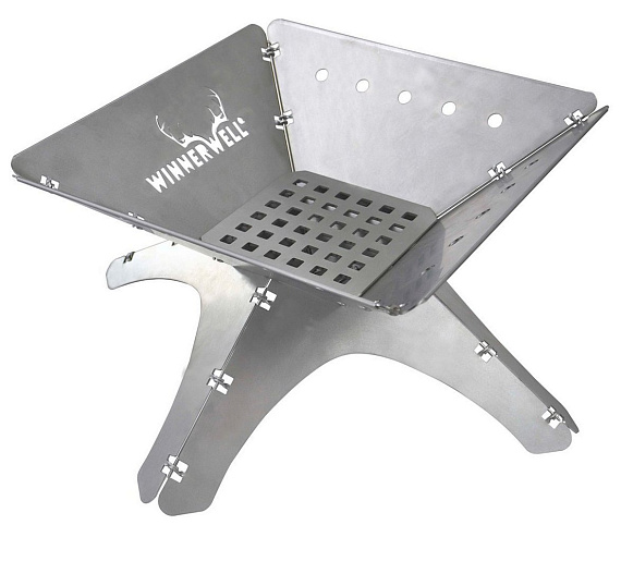 Костровая чаша-гриль Winnerwell Flat Firepit Medium с решетками для угля и гриля - Фото 2 большая