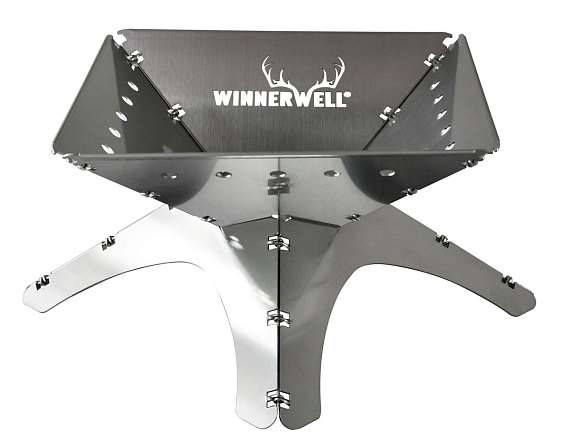 Костровая чаша-гриль Winnerwell Flat Firepit Medium с решетками для угля и гриля - Фото 5 большая