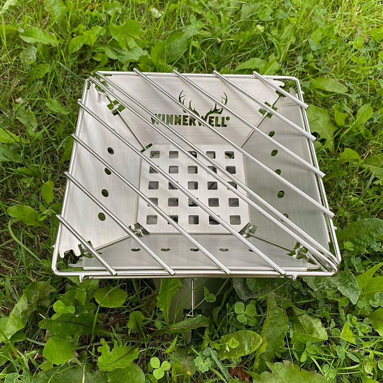 Костровая чаша-гриль Winnerwell Flat Firepit Medium с решетками для угля и гриля - Фото 12 большая