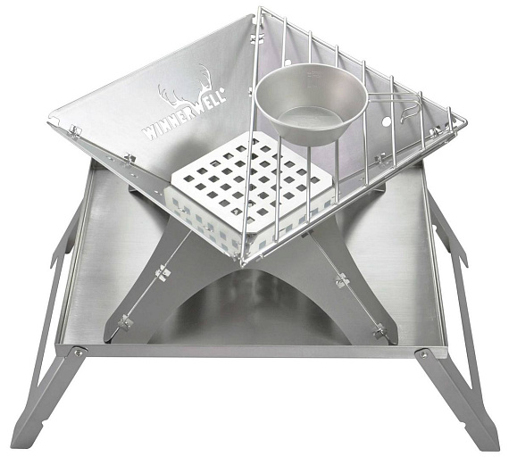 Костровая чаша-гриль Winnerwell Flat Firepit Medium с решетками для угля и гриля - Фото 13 большая