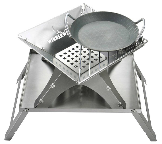 Костровая чаша-гриль Winnerwell Flat Firepit Medium с решетками для угля и гриля - Фото 15 большая