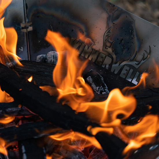 Костровая чаша-гриль Winnerwell Flat Firepit Medium с решетками для угля и гриля - Фото 27 большая