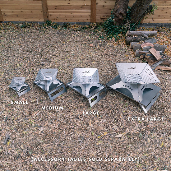 Костровая чаша-гриль Winnerwell Flat Firepit Medium с решетками для угля и гриля - Фото 28 большая
