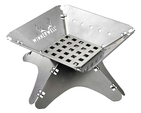 Костровая чаша-гриль Winnerwell Flat Firepit Small с решетками для угля и гриля - Фото 2 большая