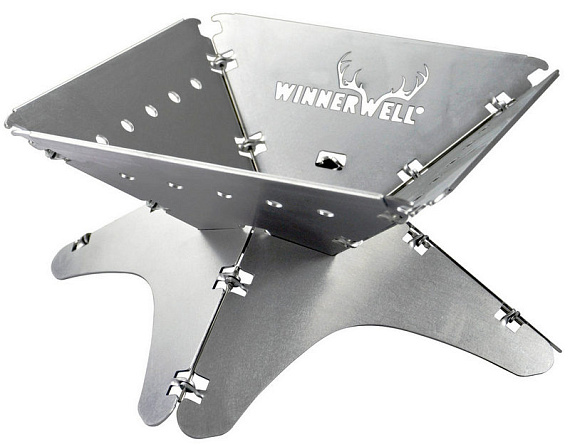 Костровая чаша-гриль Winnerwell Flat Firepit Small с решетками для угля и гриля - Фото 3 большая