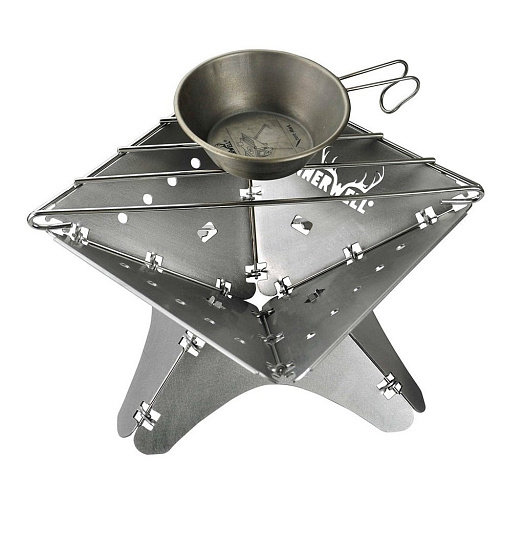 Костровая чаша-гриль Winnerwell Flat Firepit Small с решетками для угля и гриля - Фото 9 большая