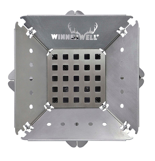 Костровая чаша-гриль Winnerwell Flat Firepit Small с решетками для угля и гриля - Фото 12 большая