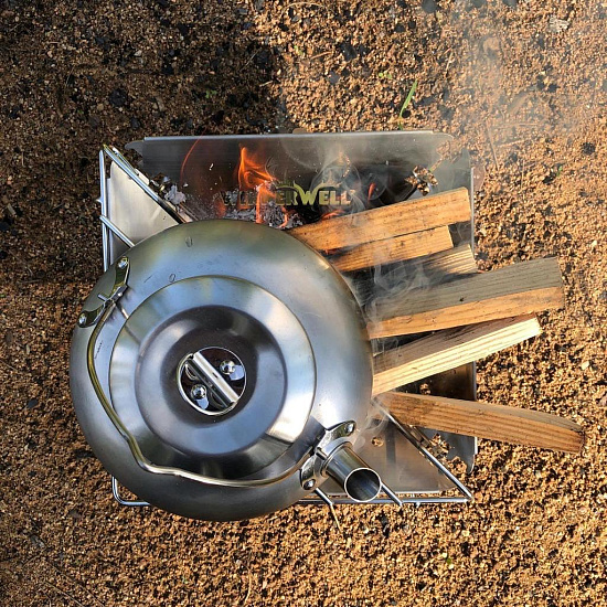 Костровая чаша-гриль Winnerwell Flat Firepit Small с решетками для угля и гриля - Фото 19 большая