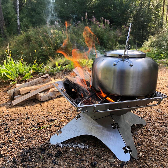 Костровая чаша-гриль Winnerwell Flat Firepit Small с решетками для угля и гриля - Фото 20 большая