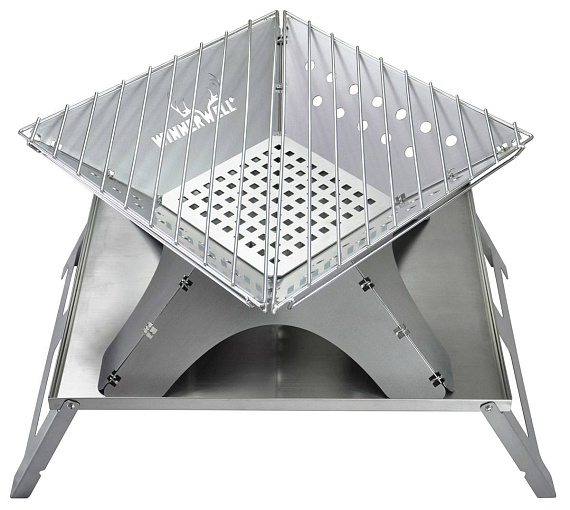 Костровая чаша-гриль Winnerwell Flat Firepit Large с решетками для угля и гриля - Фото 19 большая