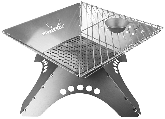 Костровая чаша-гриль Winnerwell Flat Firepit XL с решетками для угля и гриля - Фото 11 большая