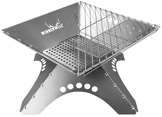 Костровая чаша-гриль Winnerwell Flat Firepit XL с решетками для угля и гриля - Фото 12 большая