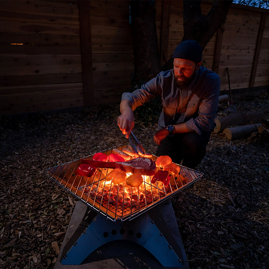 Костровая чаша-гриль Winnerwell Flat Firepit XL с решетками для угля и гриля - Фото 14 большая