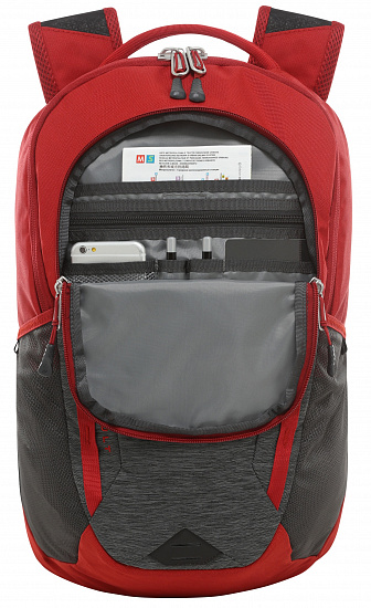 Рюкзак The North Face Vault Dark Grey Heather/Cardinal Red - Фото 4 большая