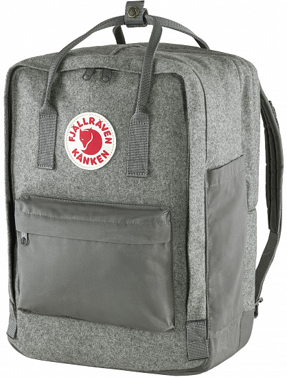 Рюкзак Fjallraven Kanken Re-Wool Laptop 15" Granite Grey - Фото 3 большая