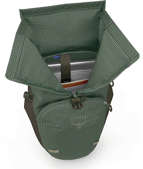 Рюкзак Osprey Transporter Roll Top Pack Pine Leaf Earl Grey - Фото 3 большая