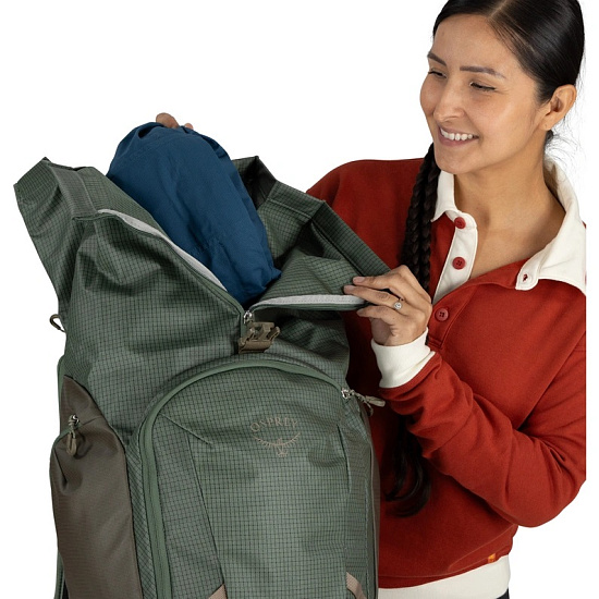 Рюкзак Osprey Transporter Roll Top Pack Pine Leaf Earl Grey - Фото 6 большая