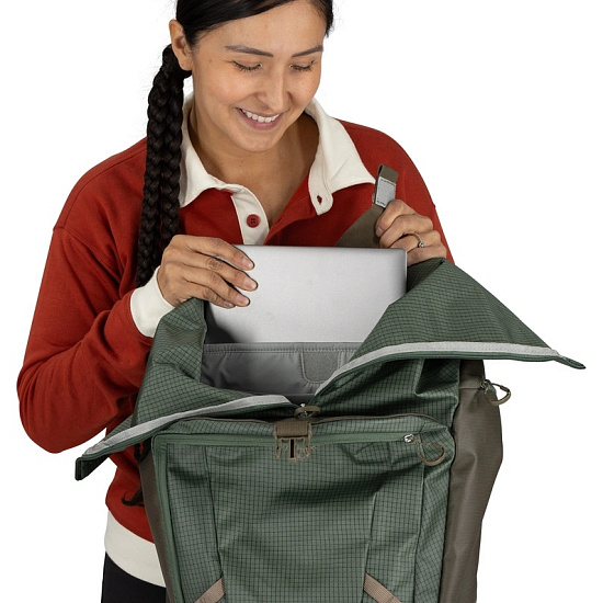 Рюкзак Osprey Transporter Roll Top Pack Pine Leaf Earl Grey - Фото 9 большая