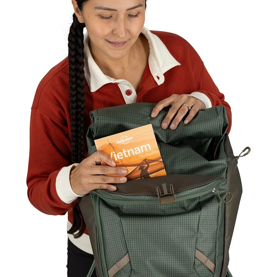 Рюкзак Osprey Transporter Roll Top Pack Pine Leaf Earl Grey - Фото 10 большая